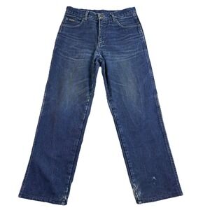Vintage Wrangler Mens Jeans Straight Leg‎ Plaid Lining Denim Blue 34x34 Classic
